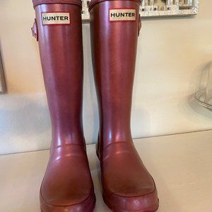 Hunter Boots for kids (US Size 1) in PINK w/ black fleece liner